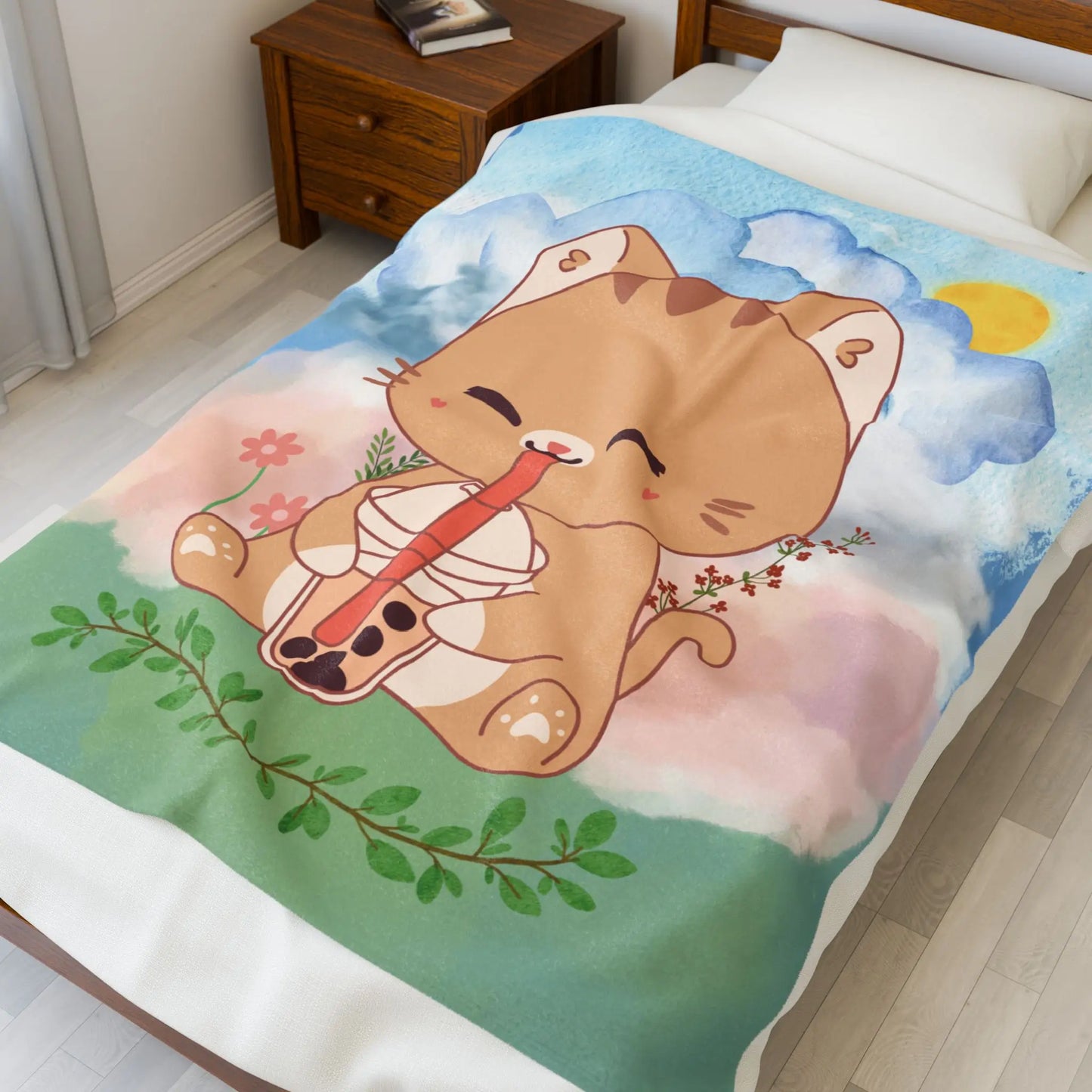 Cute Cat Plush Blanket - Cozy Velveteen Throw for Cat Lovers - Cosy Corner